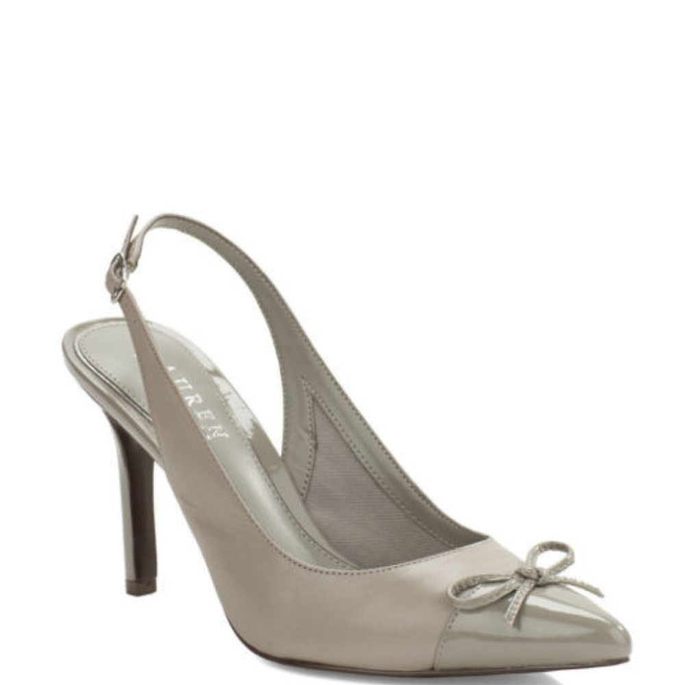 Ralph Lauren Gray Sling Back Pointed Heels Size 11